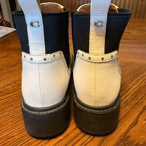 Coach Black and White Lory Ankle Boots